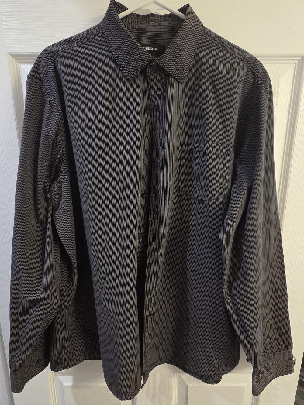 Claiborne Men's Black Pinstripe Dress Shirt